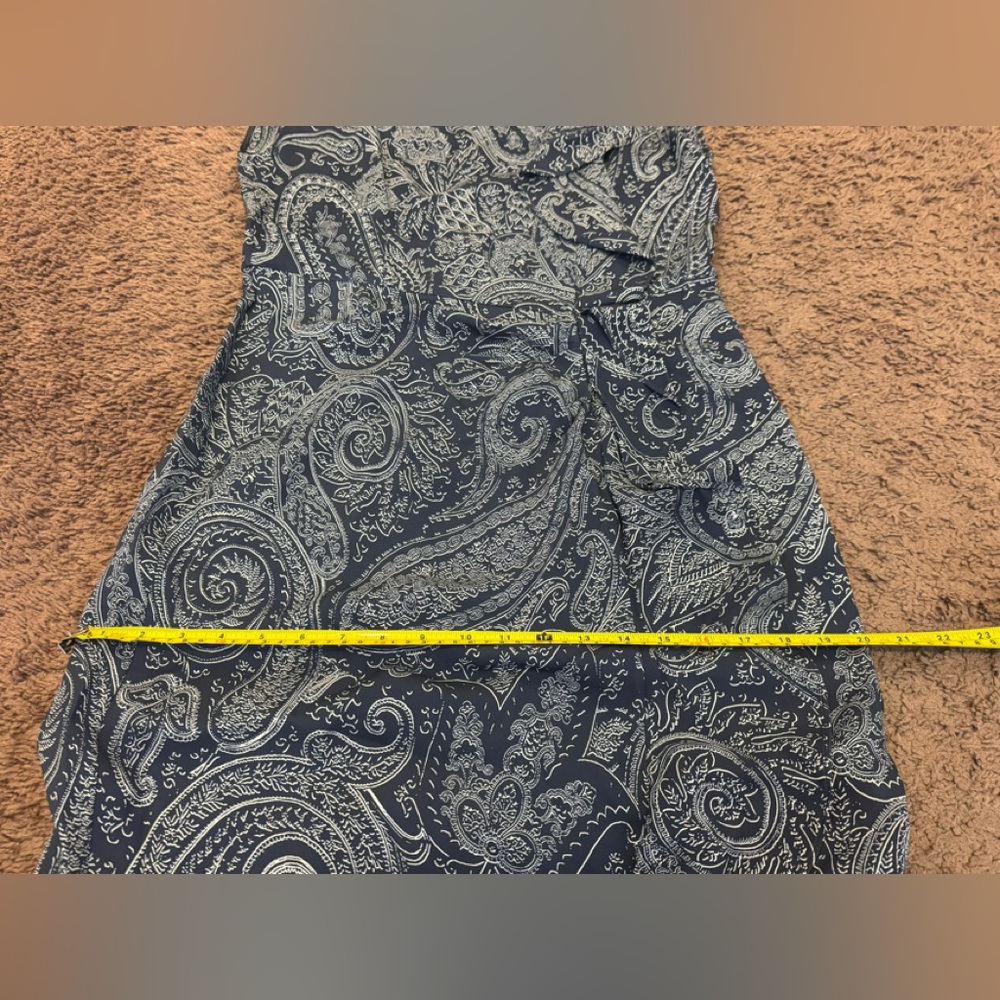 Etro Blue Monochrome Paisley Printed Ruffle Midi Dress Size 46 10 $1950 - Picture 13 of 13
